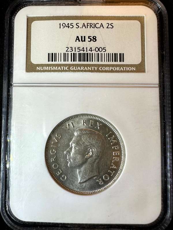 1945***2 Shilling***AU58***NGC