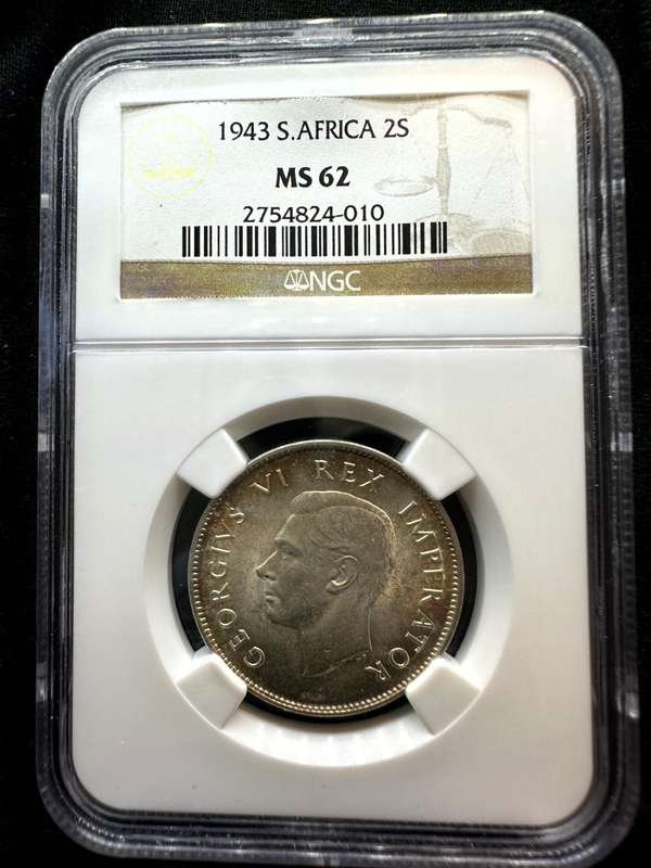 1943***2 Shilling***MS62***NGC