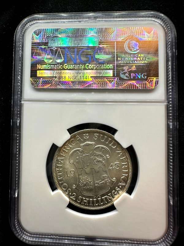 1943***2 Shilling***MS62***NGC