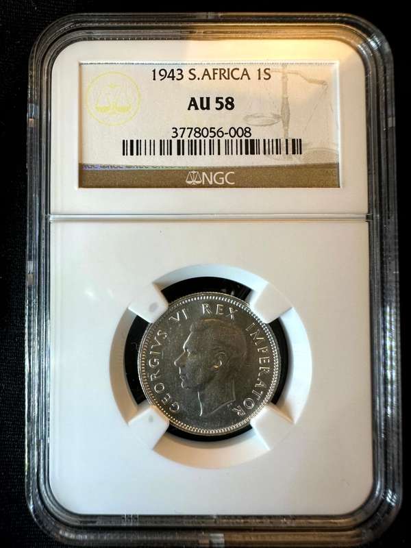 1943***Shilling***AU58***NGC
