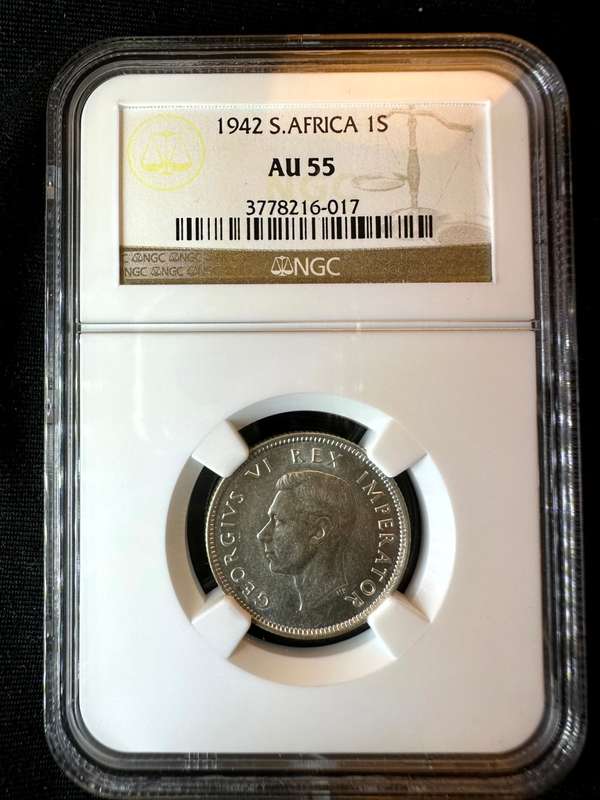1942***Shilling***au55***NGC