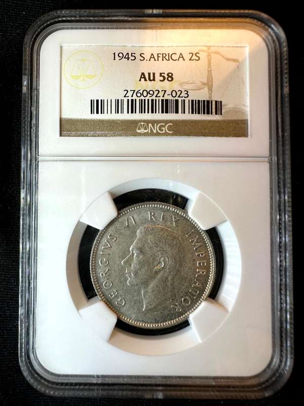 1945***2 Shilling***AU58***NGC