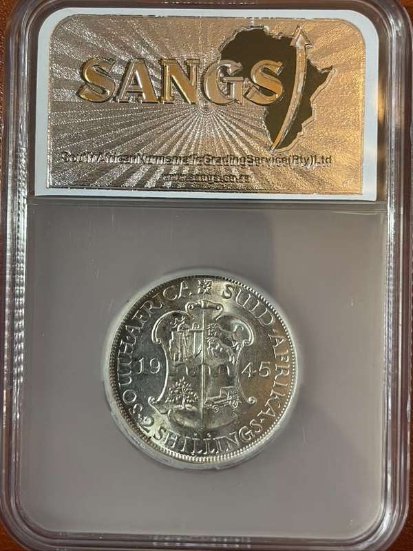 1945  ***  2 Shilling  ***  MS62  ***  Less than 40 coins graded MS at NGC