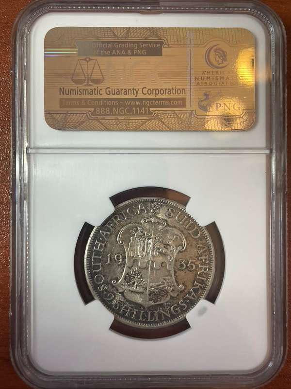 1935  ***  2 Shilling  ***  MS62  ***  Only 8 coins better, 20 coins graded MS