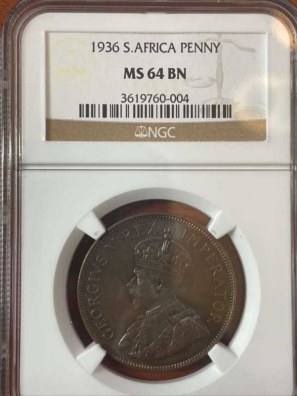 1936  ***  Penny  ***  MS64BN  ***  Unbelievable toning top coin 16 *** 5 better