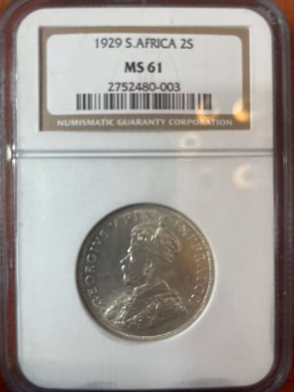 1929  ***  2 Shilling  ***  MS61  ***  4th highest 19 coins better