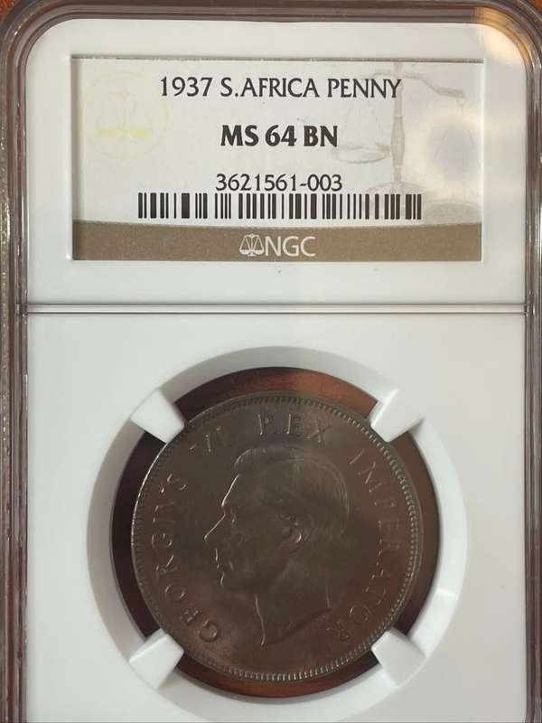 1937  ***  Penny  ***  MS64BN  ***  Unbelievable toning top coin, second highest grade