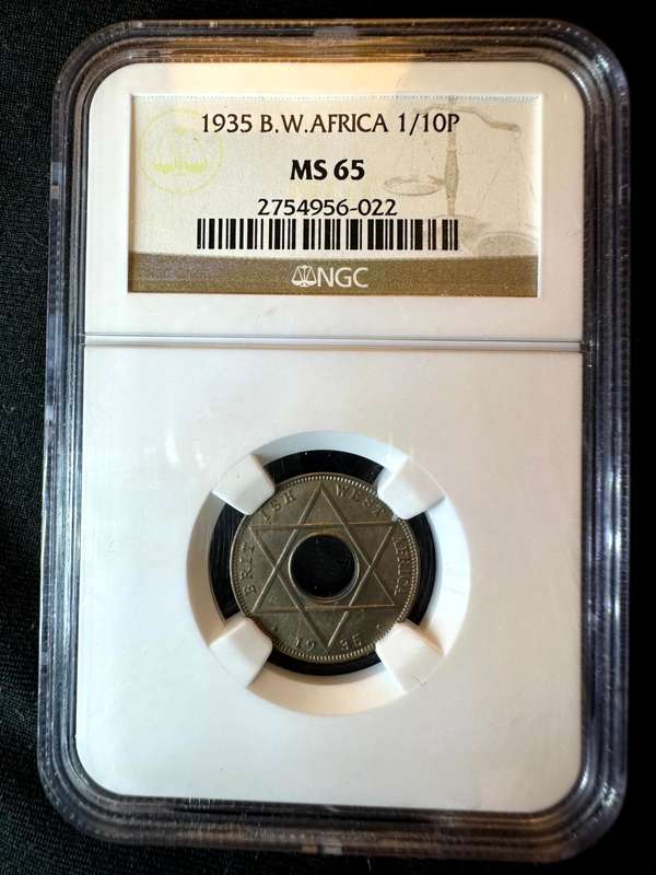 1935***BW Africa 1/10P***MS65***NGC