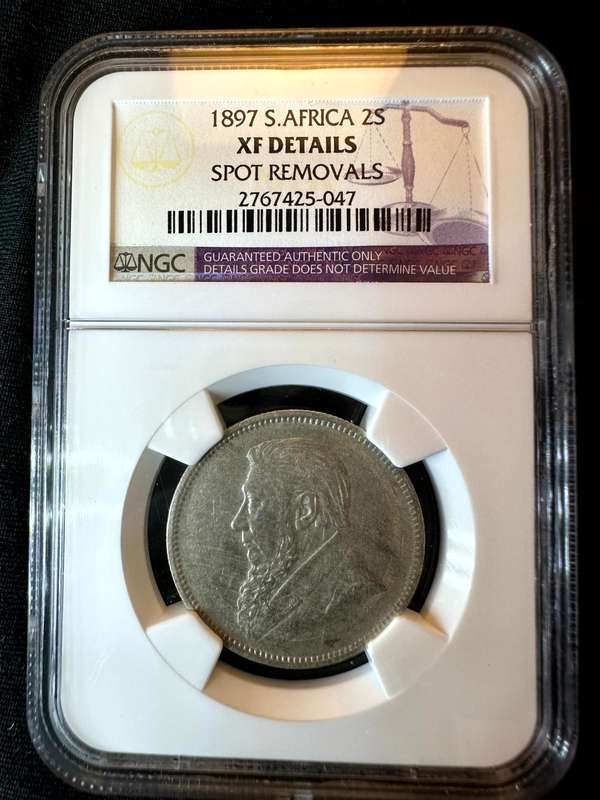 1897***2 Shilling***XF details ***NGC filler slab