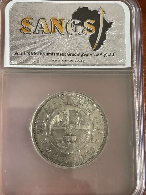 1892 *** 2 Shilling *** VF20 *** Buy coins graded