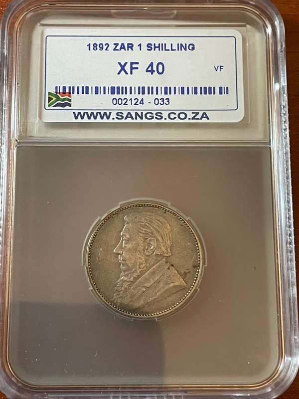 1892 Shilling XF40 - Rare coin