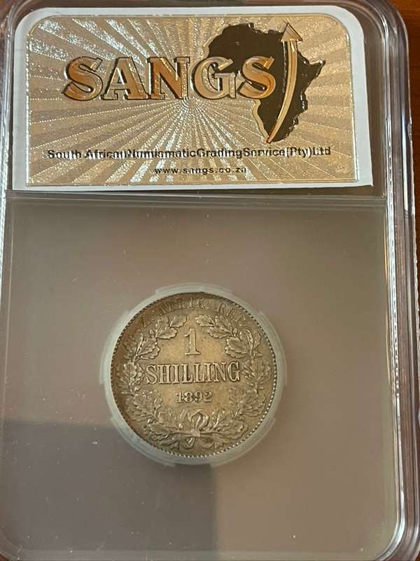 1892 Shilling XF40 - Rare coin