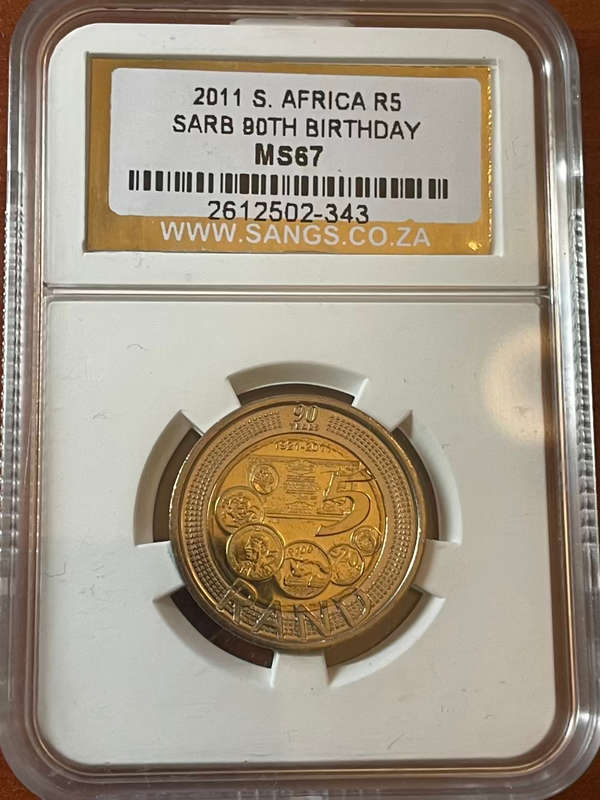 2011 South Africa Reserve Bank 90th Birthday MS67 Top Grade