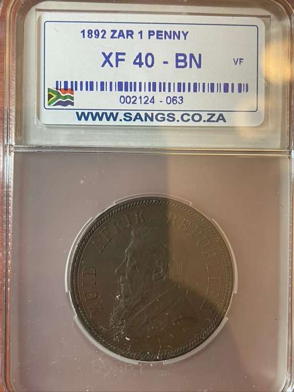 1892 Penny XF40 Graded Coin