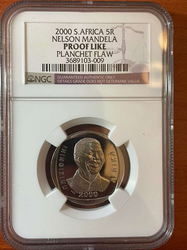2000 R5 Mandela Smiley PL Plachet Error