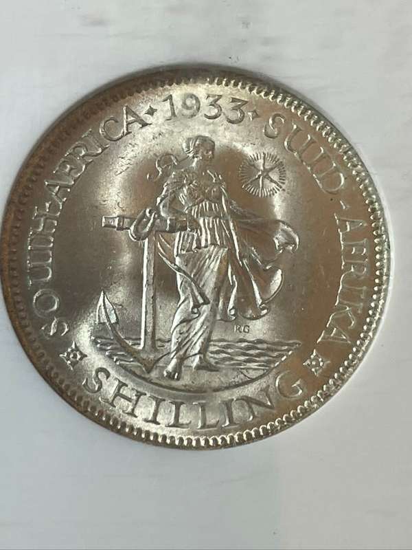 1933 Shilling MS63 Regrade Candidate