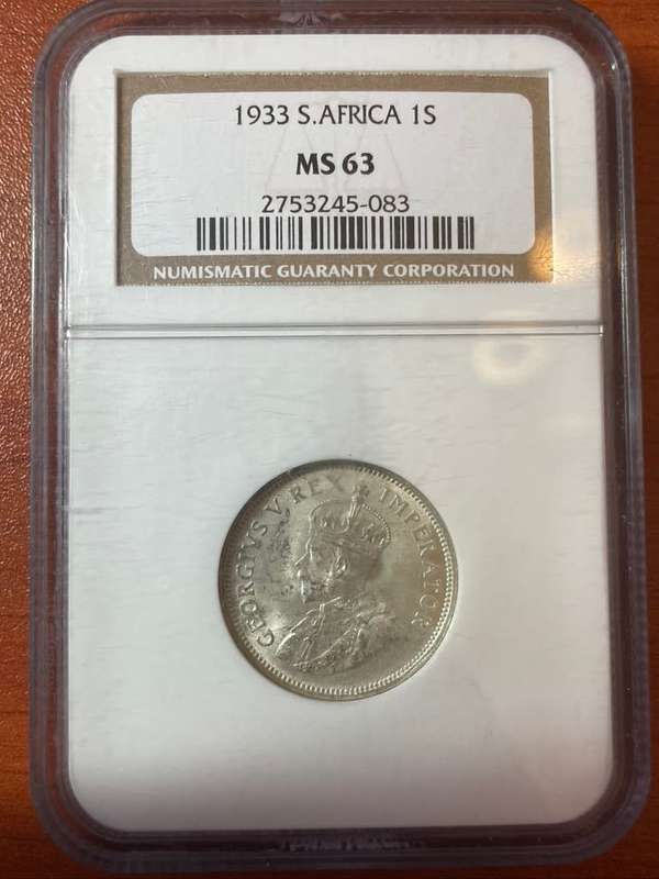 1933 Shilling MS63 Regrade Candidate