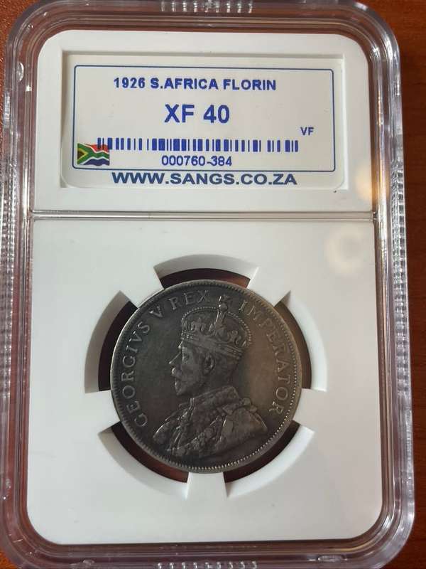 1926 2 shilling coin XF40 grade