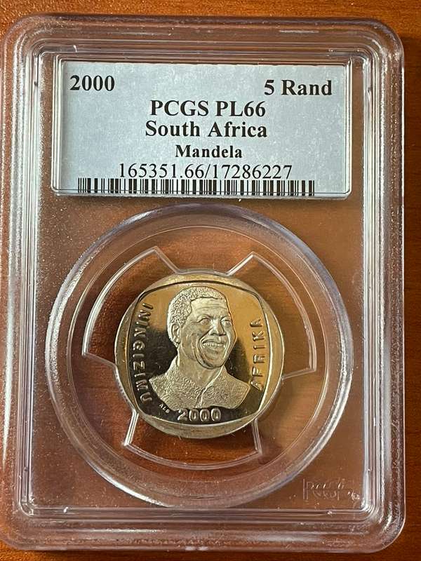 2000 Mandela Smiley PL66 PCGS Slab
