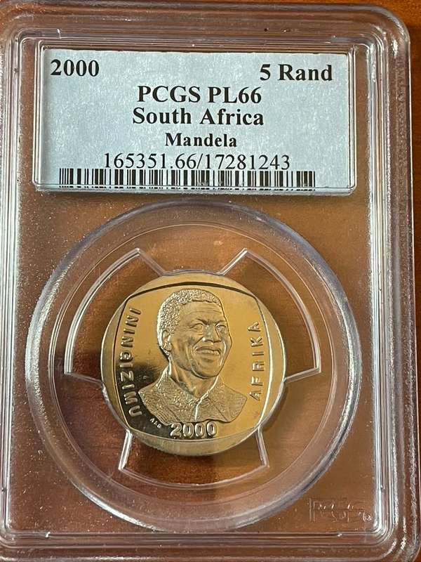 2000 Mandela Smiley PL66 PCGS Slab
