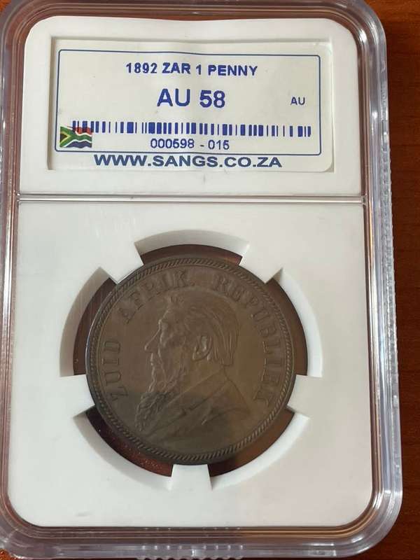1892 Penny AU58 - Almost Uncirculated