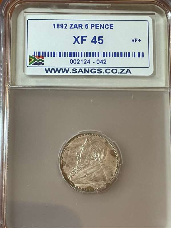 1892 6P XF45 Graded Coins
