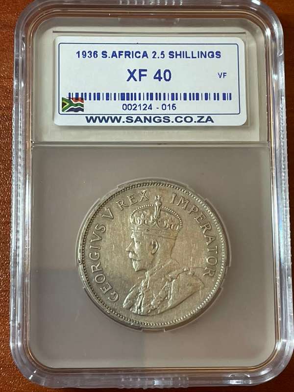 1935 2 1/2 Shilling XF40 Seldom offered