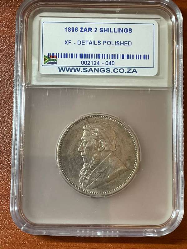 1896 2 shilling coin XF details
