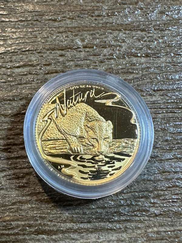 Natura LEOPARD 1998 - 1/10 ounce Gold - SCARCE, highly collectable, includes COA