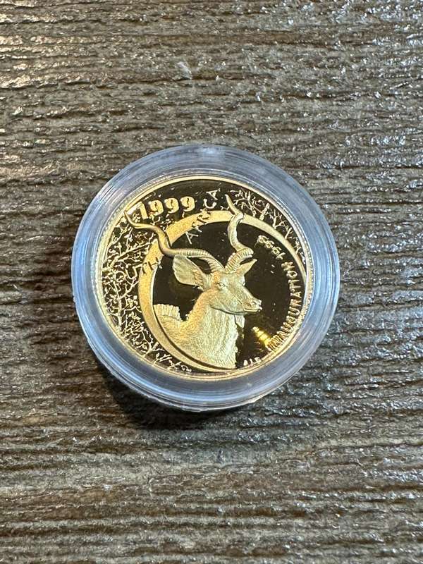 Natura KUDU 1999 - 1/10 ounce Gold - SCARCE, highly collectable, includes COA
