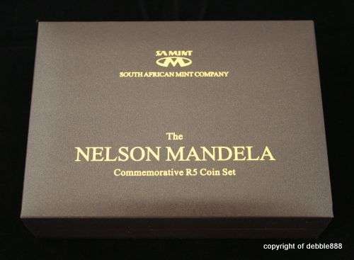 ***Mandela Commemorative R5 Coin Set - 2000 Proof-like & 2008 laser-frosted coins*** !!!!!!
