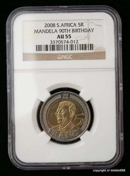 *** 3 x NGC AU55*** Birthday Mandela R5 *** !!!