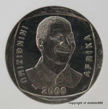 *** MS64 !!! Mandela 2000 "Smiley" R5 coin ***** !!!!! VERY HIGH GRADE !!!!!