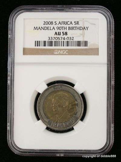 SUPER Scarce !!! ***1 of 69*** NGC AU58*** Birthday Mandela R5 *** Crazy R1 Start !!!