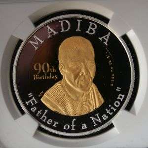 !!! Mandela is 94 !!! Mandela Celebration Gold/Silver Medallion PF69 UC !!! HIGHEST GRADE !!!