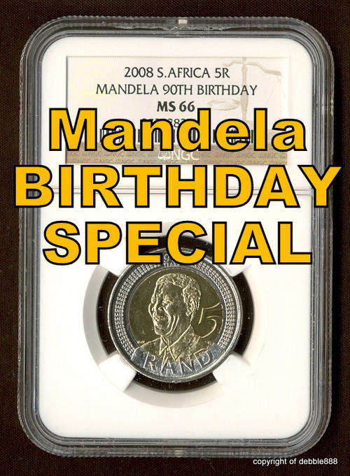 !!! Mandela is 94 !!! *** MS 66 BIRTHDAY R5 *** NGC graded !!! 494 AVAILABLE !!!