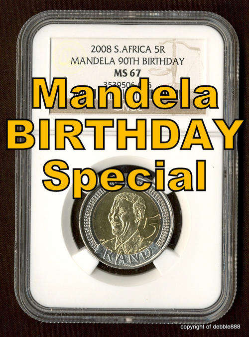 !!! Mandela is 94 !!! *** MS 67 BIRTHDAY R5 *** NGC graded !!! CRAZY SPECIAL PRICE !!!