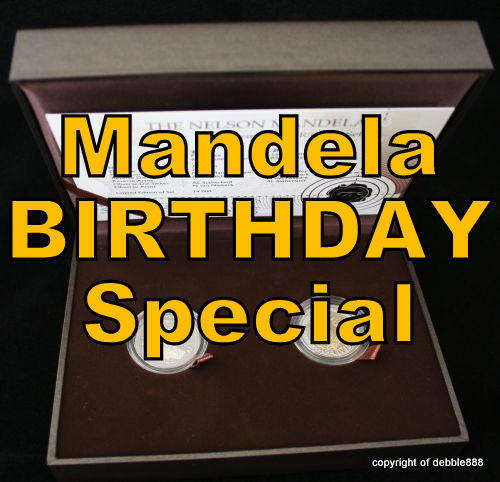 ***Mandela Commemorative R5 Coin Set*** Proof-like R5 & Laser-frosted R5 !!! 2 Available