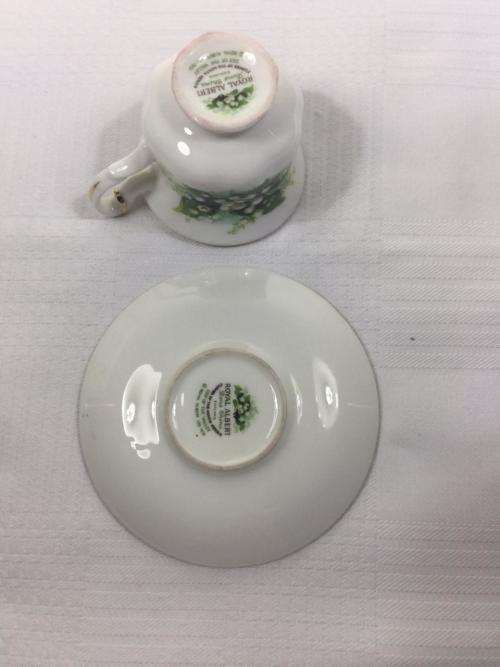 Royal Albert Miniature cup and Saucer for May in Original Box and Packaging