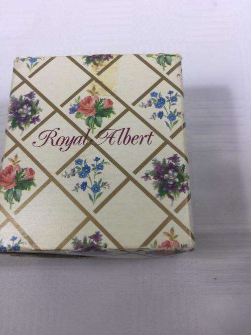 Royal Albert Miniature cup and Saucer for May in Original Box and Packaging