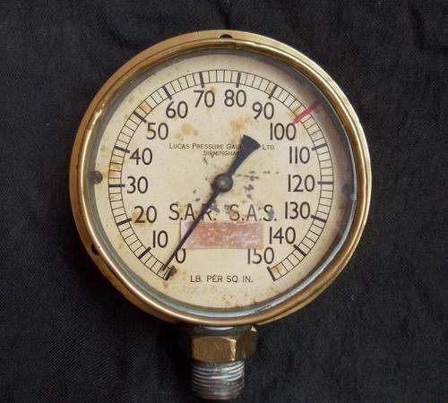 SOUTH AFRICAN RAILWAYS LUCAS PRESSURE GAUGE ***R1 START*** NO RESERVE!!!