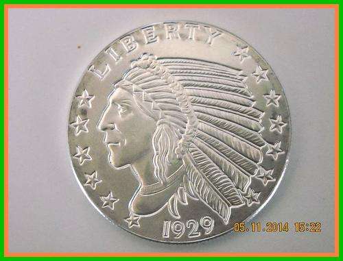1oz (.999) Silver Incuse Indian Round