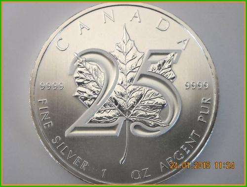 1oz .999 Silver Maple (25th Anniversary)
