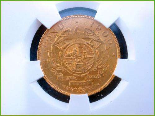 ZAR 1900 Gold Pond # SANGS AU 53 # Rare In This High Grade