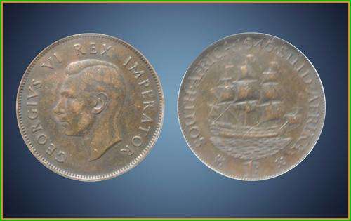 1945 SA Union Penny # SANGS Very Fine Details #