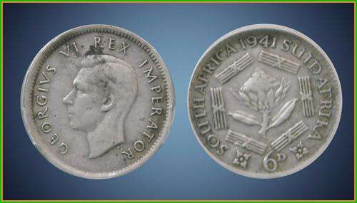 1941 SA Union 6 Pence (6d) SANGS VF 20 #