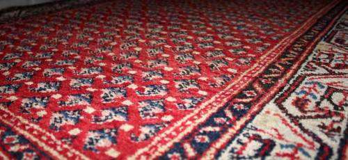 Exceptionally rare hand-knotted vintage Seraband Persian carpet