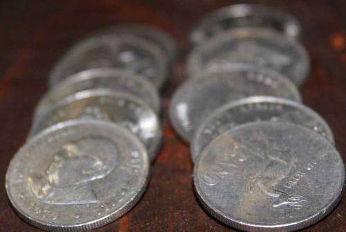 Ten old large R1 coins