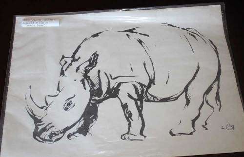 A set of two Zakkie Eloff lion silkscreens, signed.