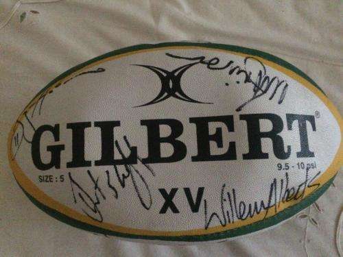SIGNED RUGBY BALL BY 18 SPRINGBOK PLAYERS 2015 WORLD CUP